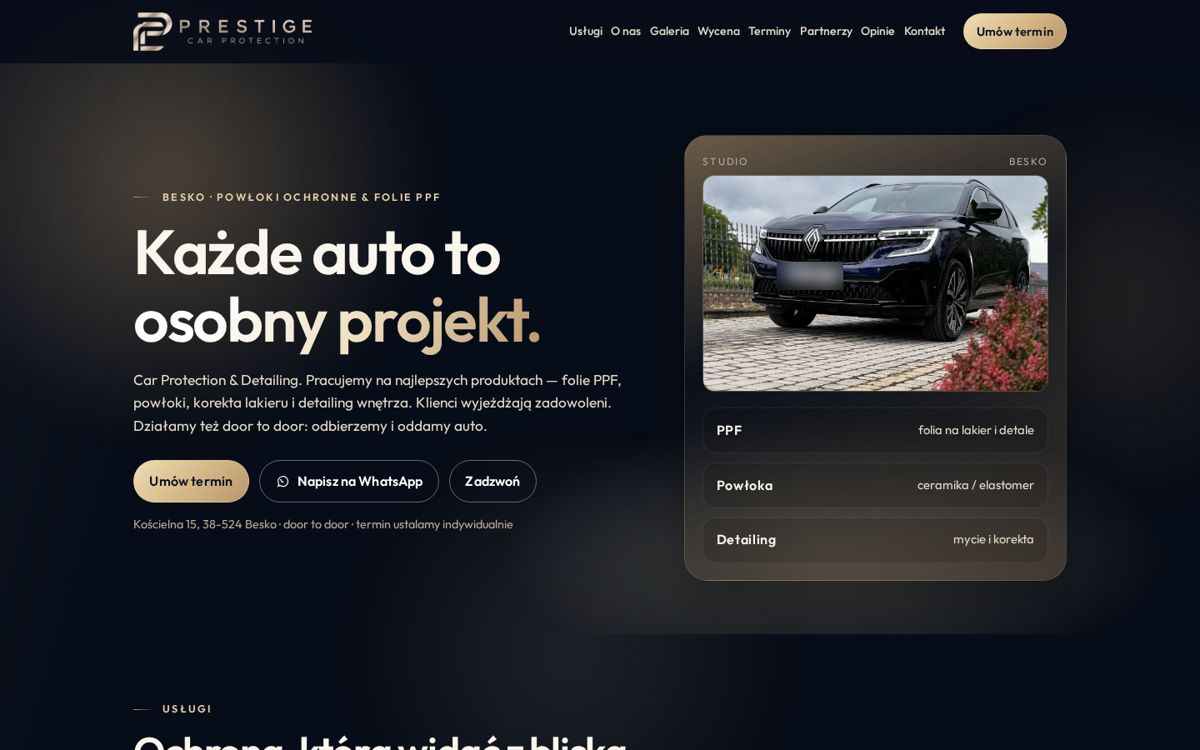 Strona Prestige Car Protection